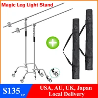 2 8m stainless steel century foldable light stand tripod magic leg photography c stand for spot lightsoftboxphoto studio