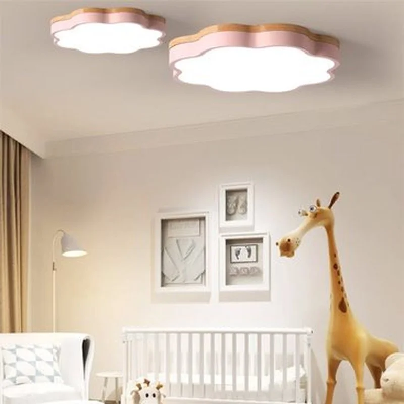 Светодиодный потолочный светильник в скандинавском стиле с простым дубовым