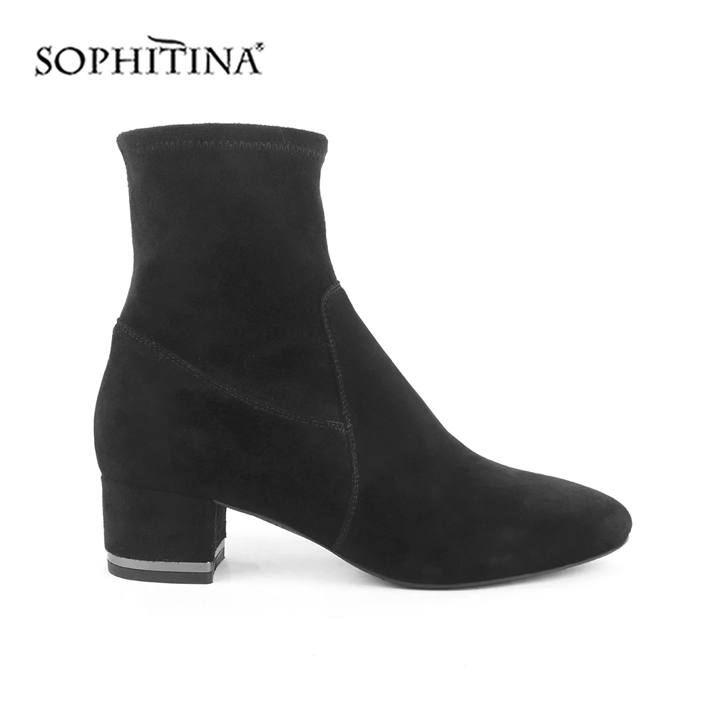 SOPHITINA/пикантные ботинки с острым носком Высококачественная детская замшевая