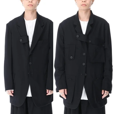 

New Men's suits Yoshi Yamamoto style double-sided wear loose simple dark