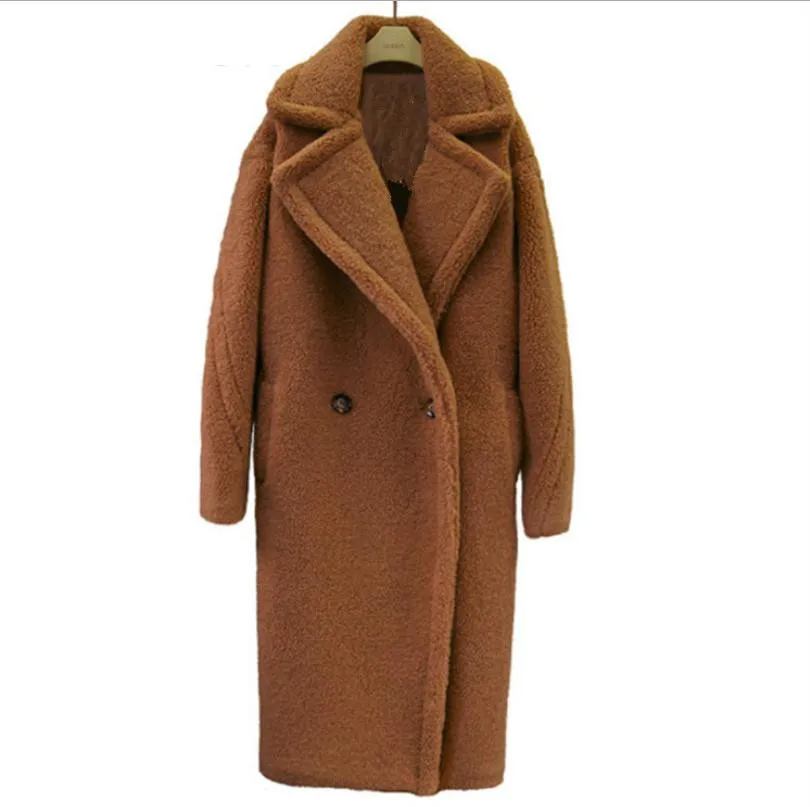 Куртка женская демисезонная длинная из овечьей шерсти элегантная верхняя одежда