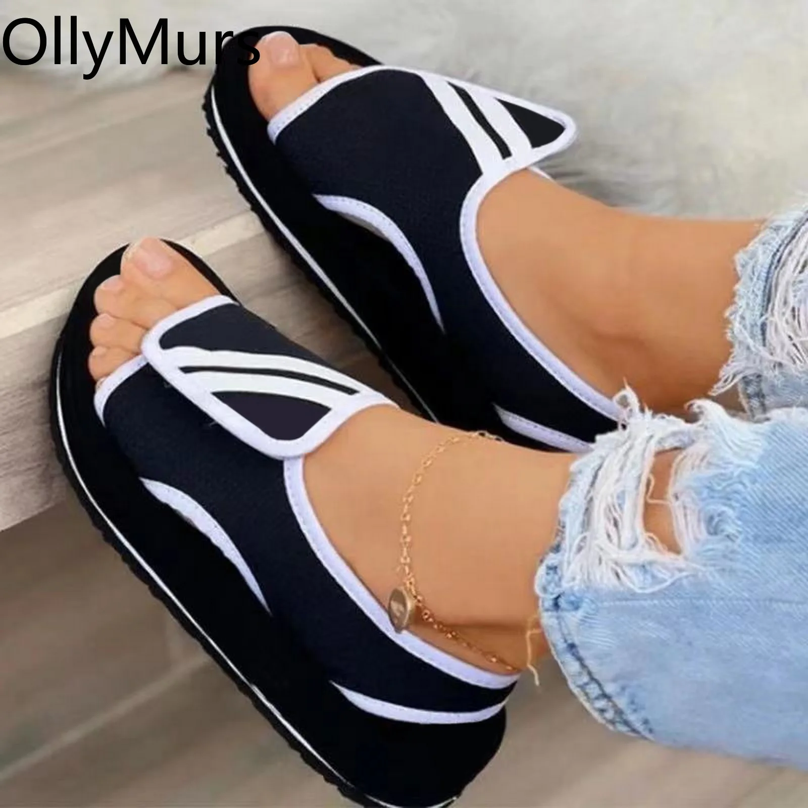 

Summer Slippers Women Sandals Mesh Platform Shoes Woman Slippers 2021 Ladies Slides Soft Flats Outdoor Sandalias Plus Size 43