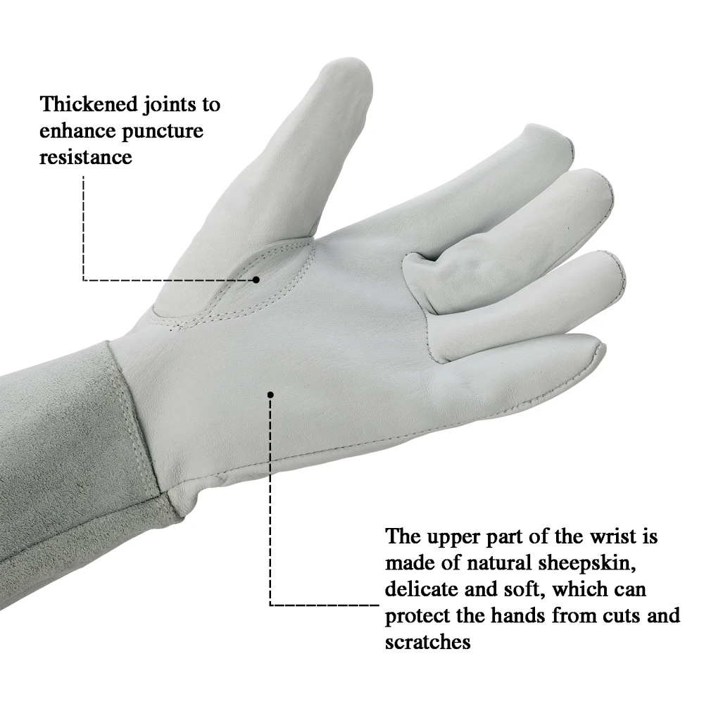 

Garden Gardening Gloves Stab-proof Cut-proof Long Beekeeping protection Gloves Long Sleeve Leather Gardening Gloves
