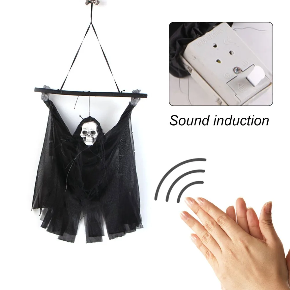 Скелет с голосовым активированием череп на Хэллоуин подвесное украшение
