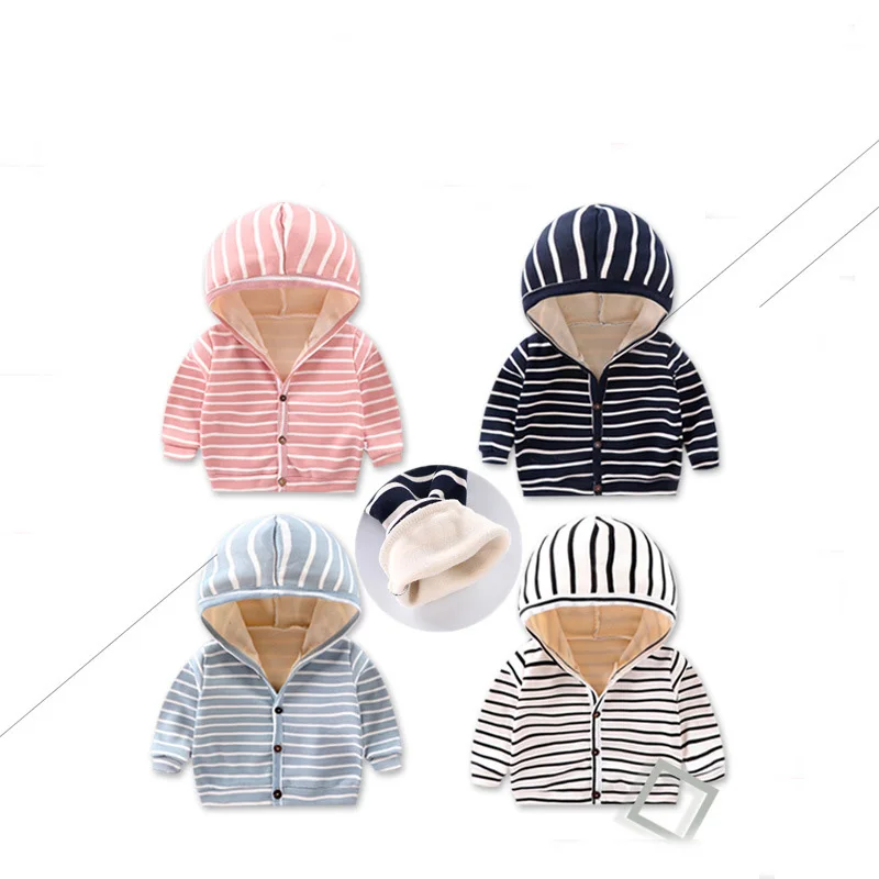 

Теплая зимняя верхняя одежда, пальто, детская куртка на молнии с карманами, детская зимняя одежда, милое розовое пальто для мальчиков и дево...