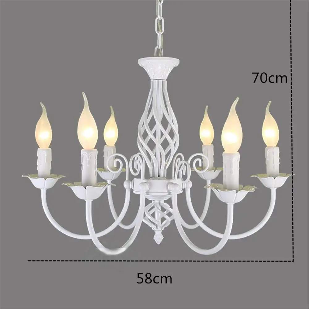 

Home Vintage Loft retro chandelier Black Color vintage lustre American black candle chandelier wrought iron chandelier Fixtures