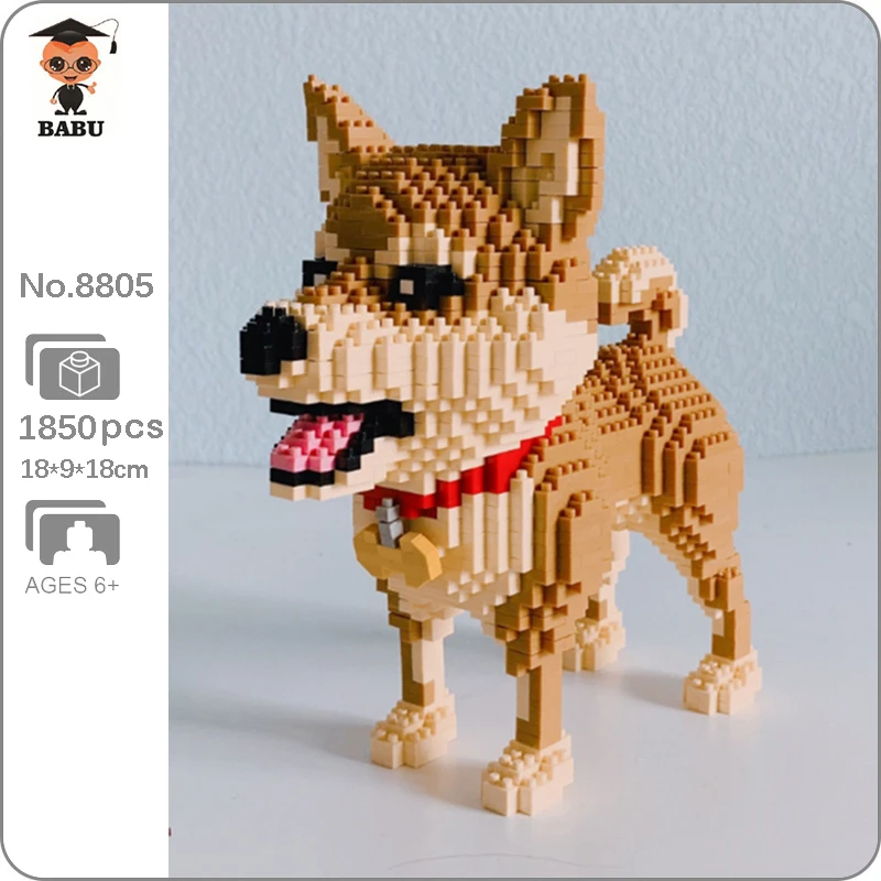 3D модель для домашних животных Babu 8805 мультяшная Сиба порода собаки 1850 шт. мини