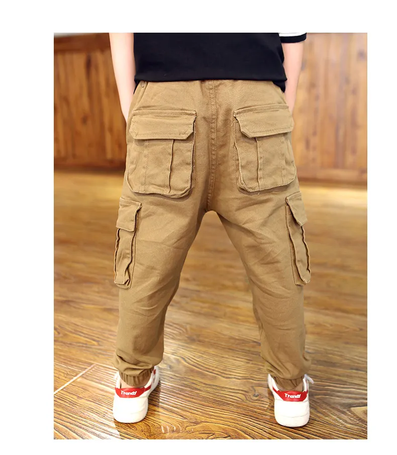 Teens Jeans for Boy Kid Solid Jean Pants Designer Kids Jean Autumn Children's Elastic Waist Denim Long Trousers