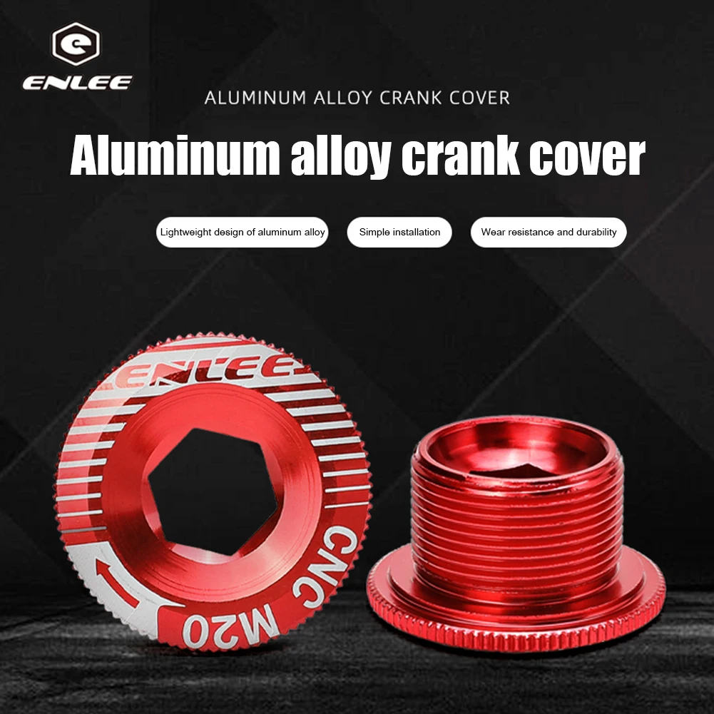 

ENLEE MTB Aluminum Alloy CNC Screw Mountain Bike Crank Cover Screws Cap M18/M20 Bolt Bicycle Crankset Cover Cycling Accessories