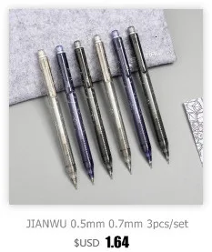 JIANWU 6 шт./компл. простой конфетного цвета, 0,5 мм милый пластиковый механический карандаш для студентов на ходовой части принадлежности для карандашей канцелярских принадлежностей