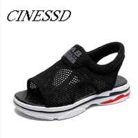 sports sandals female summer 2019 new mesh cloth soft bottom leisure breathable running female shoe flat bottom fishmouth shoes
