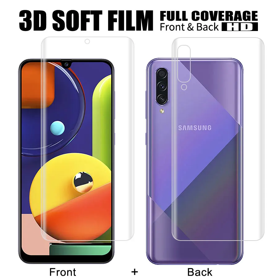 Передняя + задняя 3D защитная пленка из ТПУ для Samsung Galaxy M30s A50 A70 Note 10 Plus мягкая