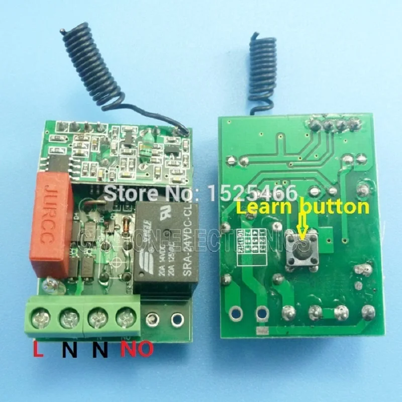 220V 433Mhz AC Wireless RF Relay Switch Learning code Receiver for EV1527 PT2262 ASK OOK | Обустройство дома