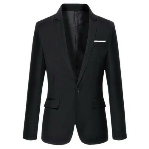 Новинка 2020 корейский мужской блейзер приталенный на одной пуговице деловой