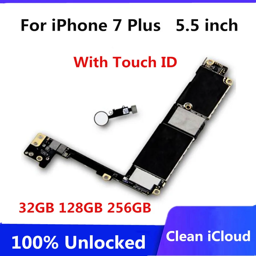 Заводская разблокированная материнская плата для iPhone 7 plus с/без сенсорного ID 32 Гб