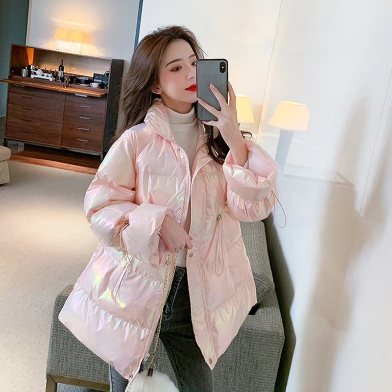 

WEIHAOBANG 2021 зимняя новая женская одежда с хлопковой подкладкой однотонная свободная одежда с вертикальным воротником на молнии с карманами на...