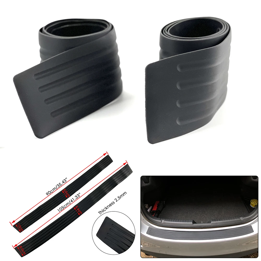 

Universal 105*9cm 90*8cm Car Trunk Door Sill Plate Protector Rear Bumper Guard Rubber Mouldings Pad Trim Cover Strip Car Styling