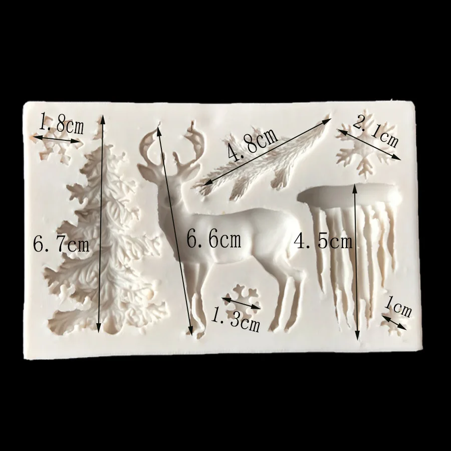 Silicone Cake Mold Christmas Reindeer Form Fondant Mould Decorating Tools DIY Pastry Kitchen Baking Accessories | Дом и сад