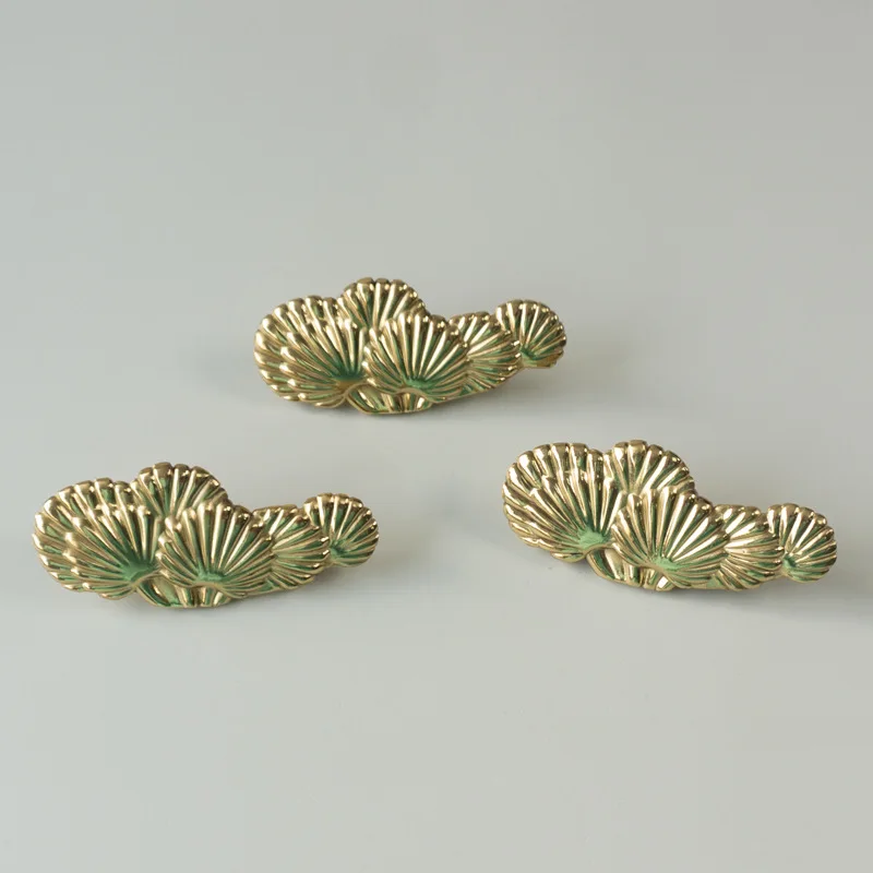 Роскошные латунь китайская приветственная сосна ручка шкаф дверные ручки и