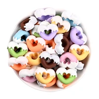 10 50pcs resin embellishments lovely mixed love heart cream donuts flatback cabochon kawaii diy scrapbooking accessories