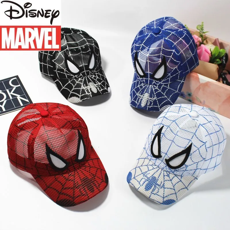 

Disney Marvel Children's Hat Adjustable Spider-Man Pure Color Mesh Breathable Baseball Cap Cartoon Casual Boy Sunshade Sun Hat