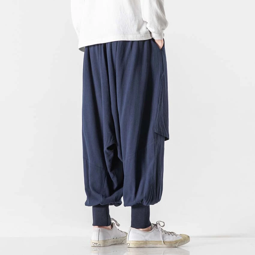 

Traditional Japanese Fashion Trouser Male Harlan Wind Casual Pants Kimono Men Samurai Harajuku Costume Vintage Clothing