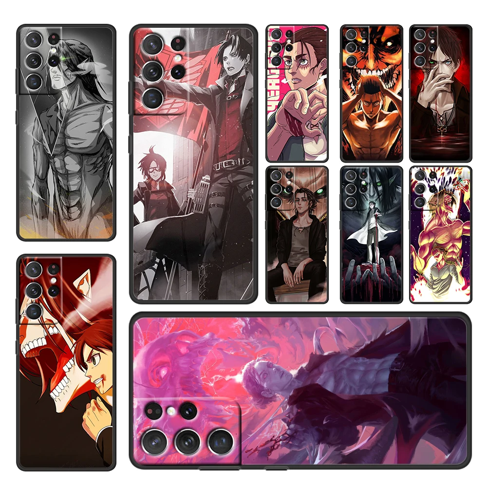 

Anime Attack on Titan For Samsung Galaxy S22 S21 S20 FE Ultra Plus S10 S9 S8 S7 S6 Edge 5G Black Soft Phone Case Cover