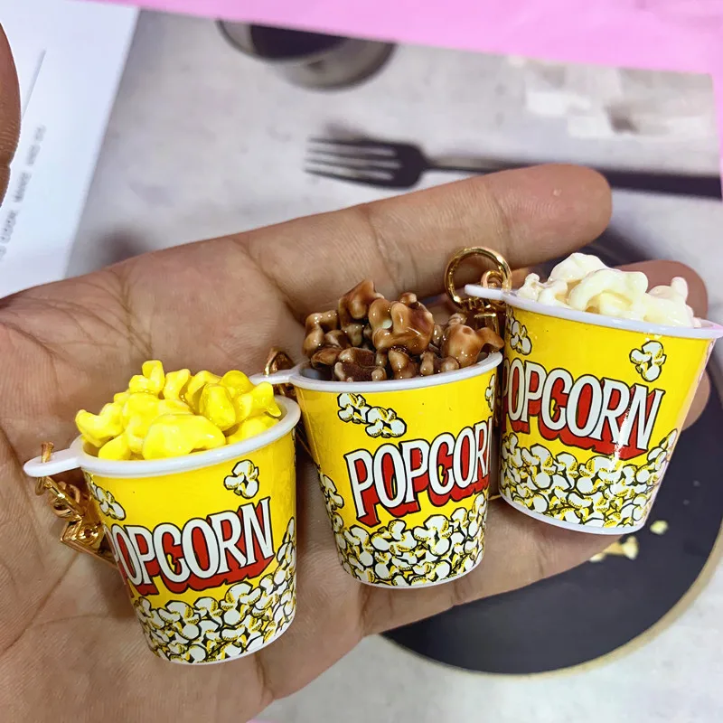 Брелок для ключей с имитацией еды чашка закусок деликатесный брелок ручной