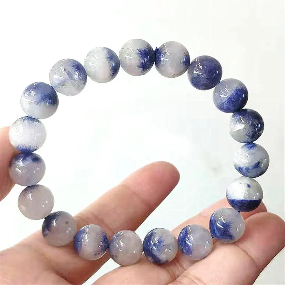 10 мм натуральный синий Дюмортьерит Рутиловый Кварц Круглые Кристальные бусины