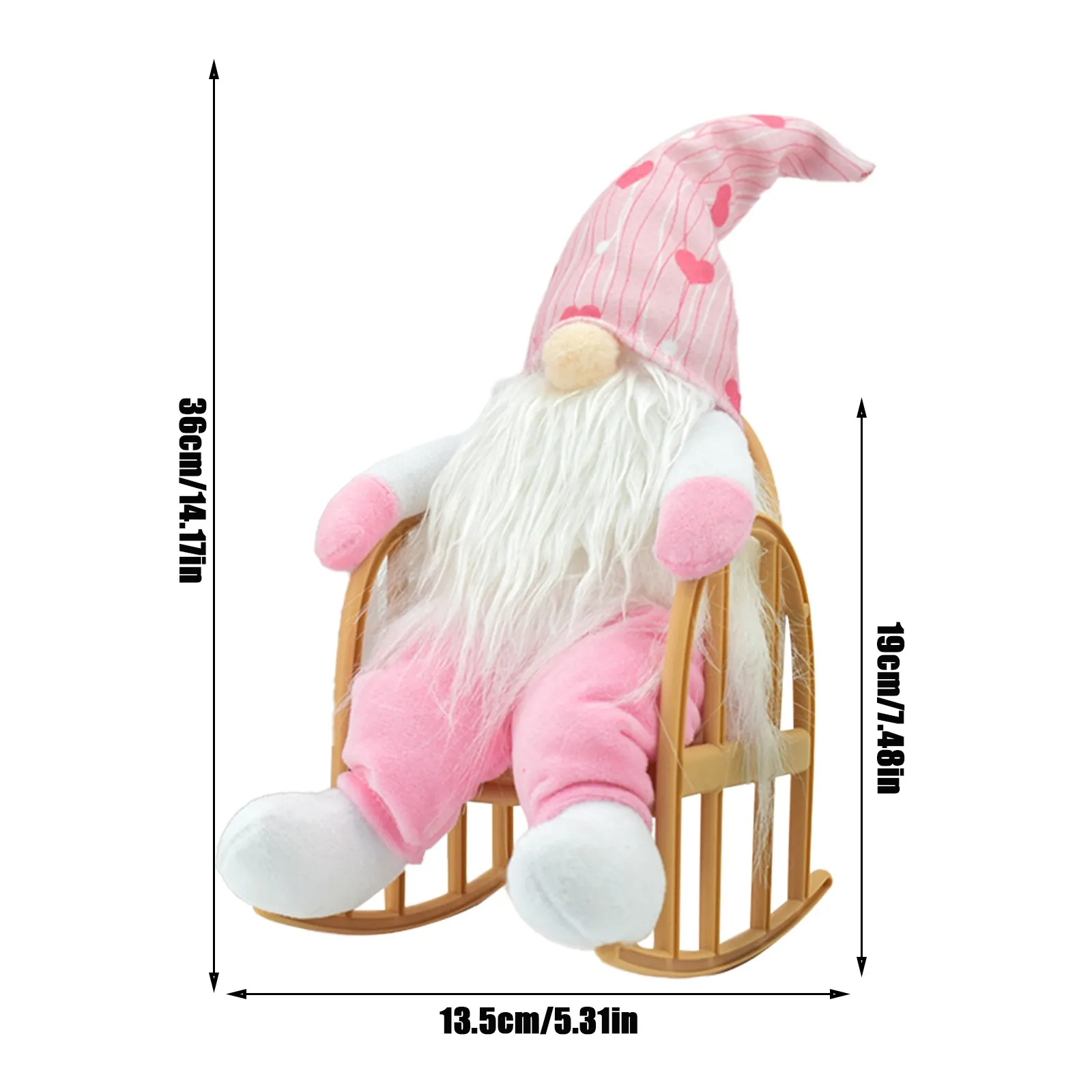 Карликовое кресло-качалка на День святого Валентина безликовое украшение для