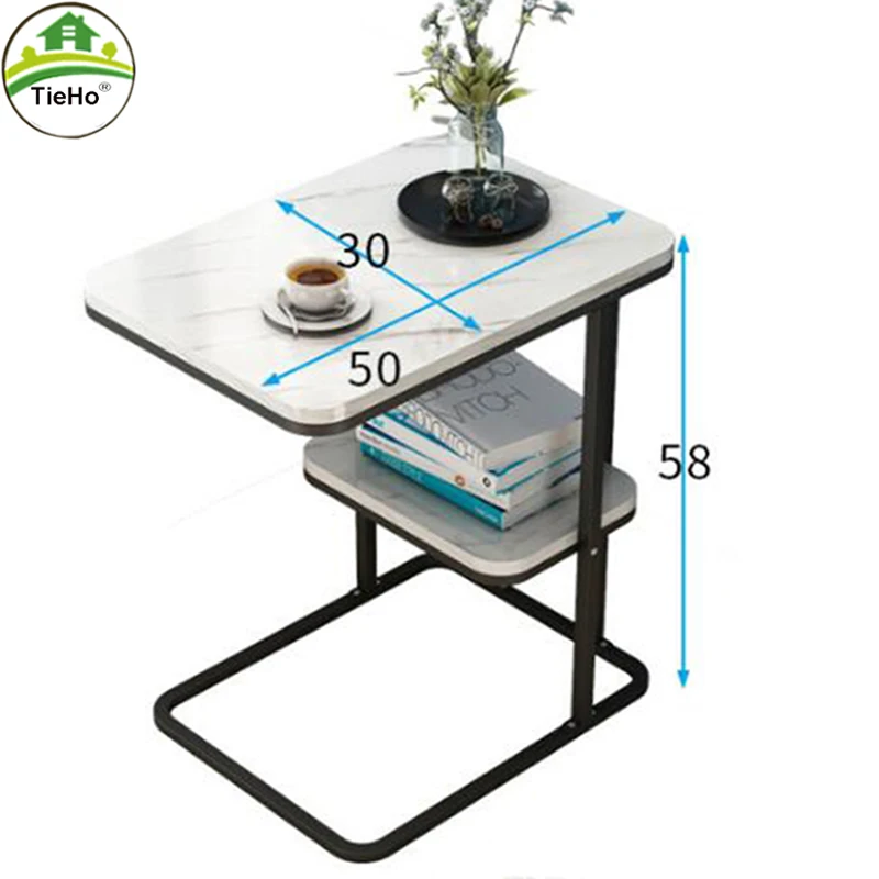 

TieHo Wood Sofa Side Table Corner End Table with 2 Layer Storage For Living Room Bedroom Nightstand Small Table Home Furniture