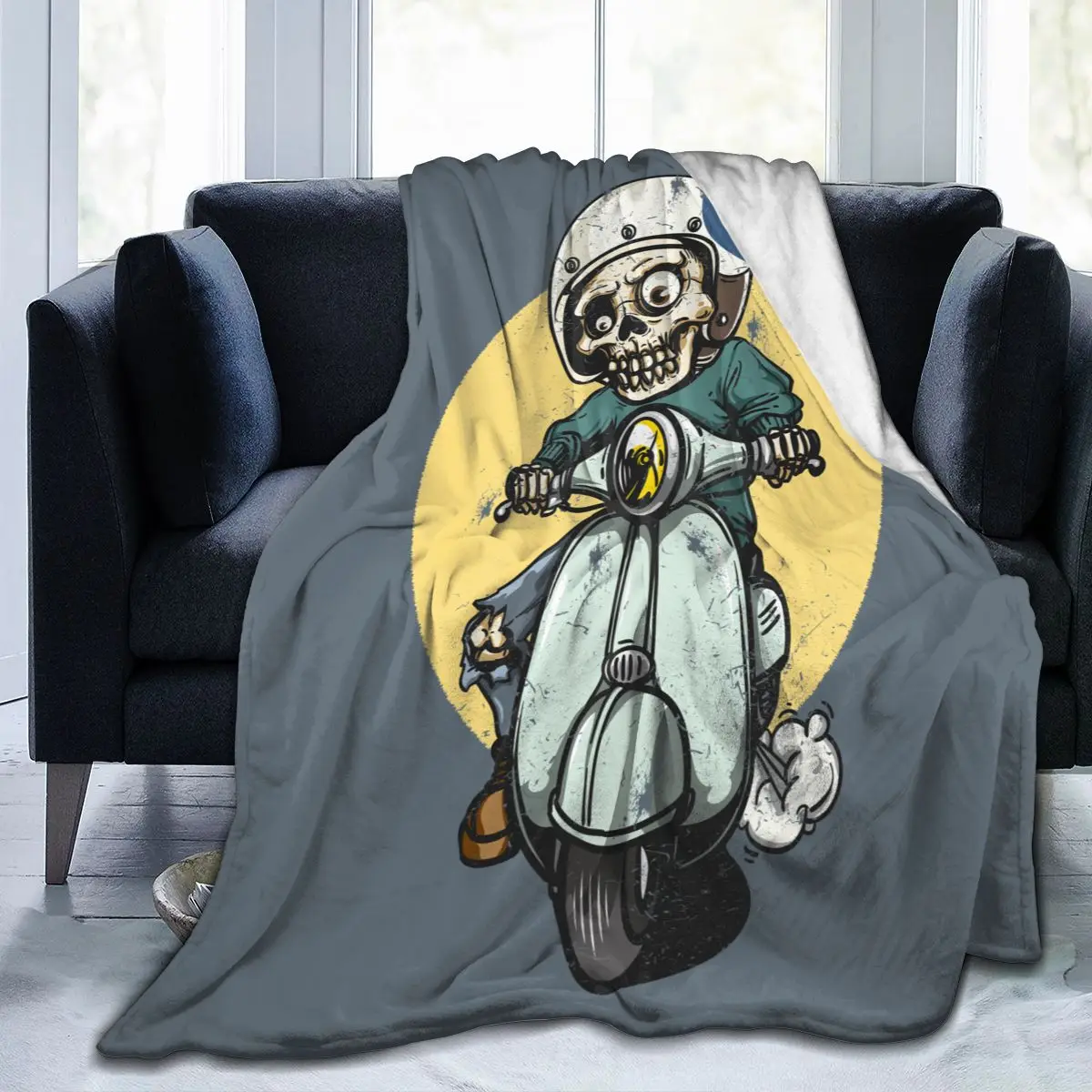 

Уникальное одеяло для семьи, друзей, скелет, езда на мотоцикле, прочный супер мягкий удобный для дома, подарочное одеяло