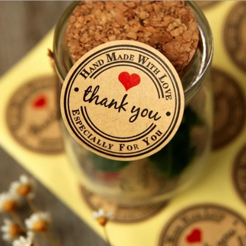 Наклейки из крафт-бумаги 100 шт. индивидуальные с логотипом на заказ | Дом и сад