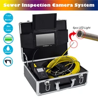 20m high quality cable sewer inspection camera system 7inch with 6pcs leds light 6 5mm endoscope camera with sun visor