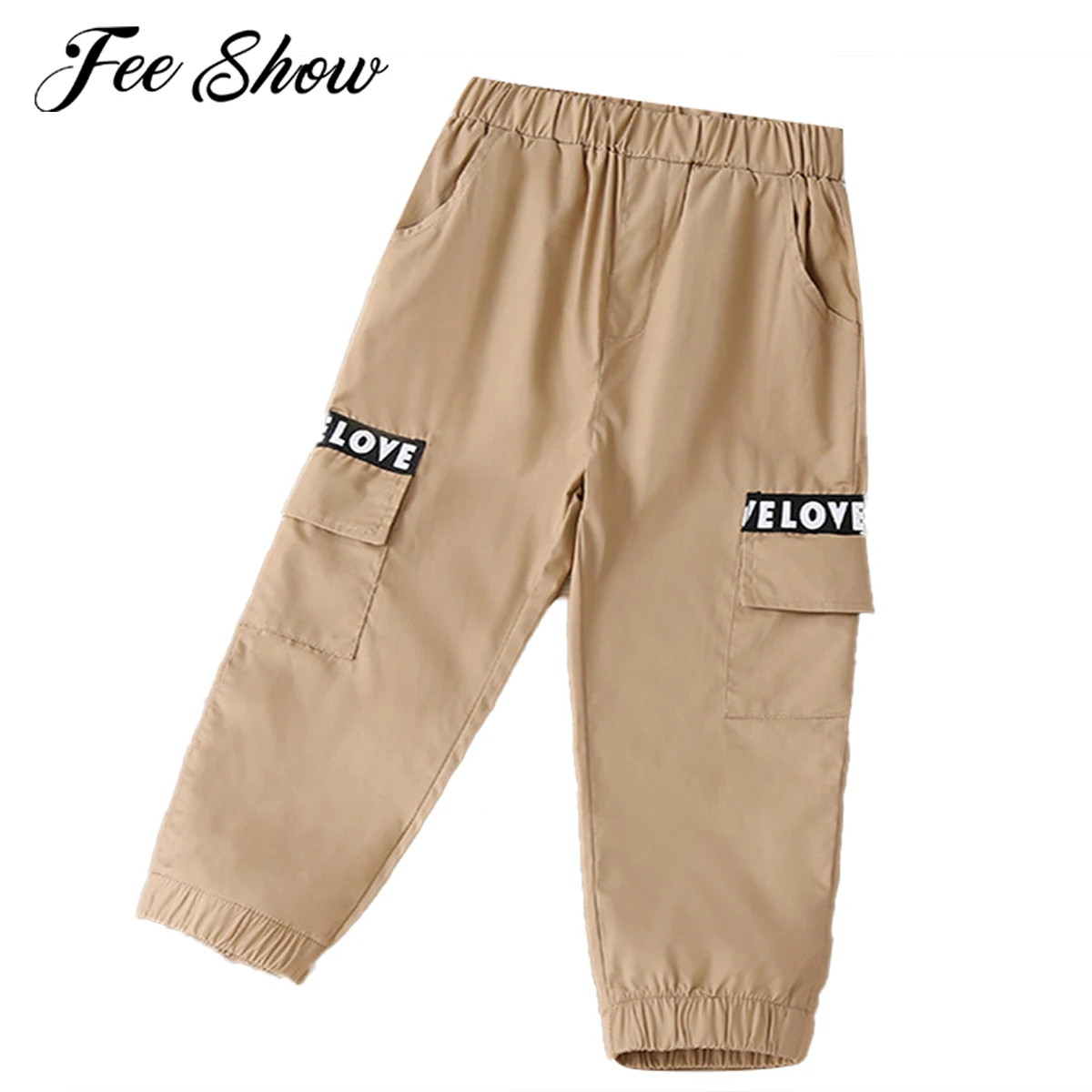 

Kids Pants For Girls Cargo Pants Cottton Spring Autumn Children Trousers Fashion Casual Letters Elastic Waistband Sport Pants