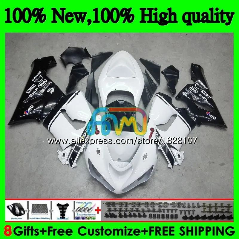 

Body kit For KAWASAKI ZX 6R 600CC 6 R ZX636 ZX-636 600 CC ZX-6R 11BS.17 ZX600 ZX 636 ZX6R 05 06 White black 2005 2006 Fairings