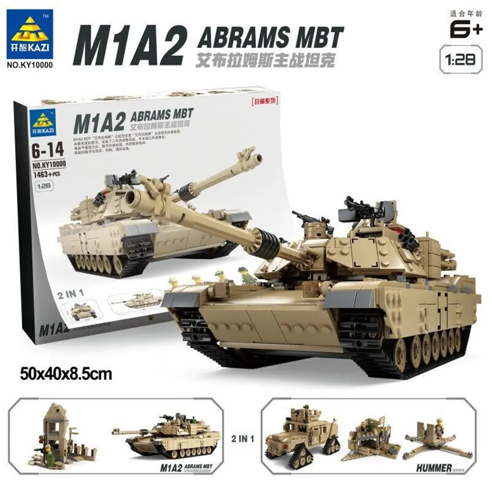 2 в 1 1463 шт Kazi военный леголисс Танк Hummer Technic строительные блоки фигурки M1A2 ABRAMS