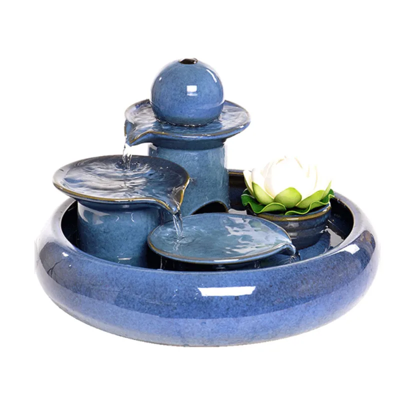 Керамический креативный фонтан для воды в помещении фэн шуй небольшой аквариум