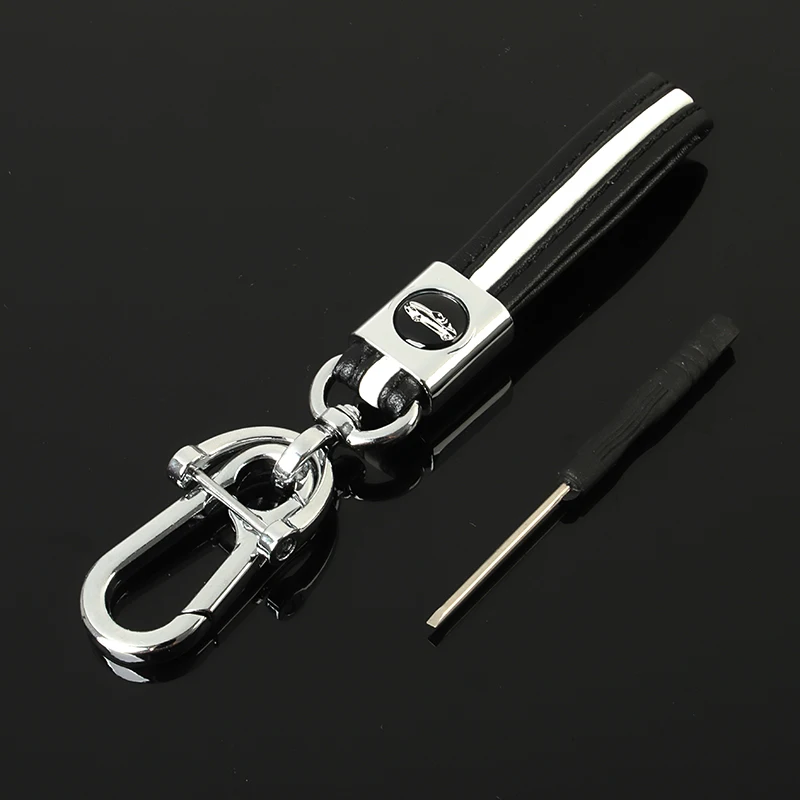 

Black Leather Car Keychain Keyring Key Chain Key Ring Holder