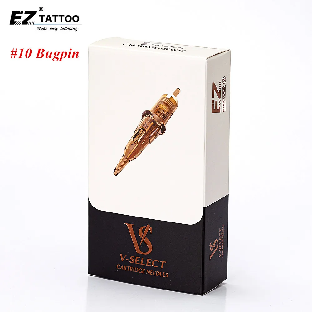 EZ v-выберите Иглы для татуировки #10 Bugpin круглый вкладыш безопасная эластичная