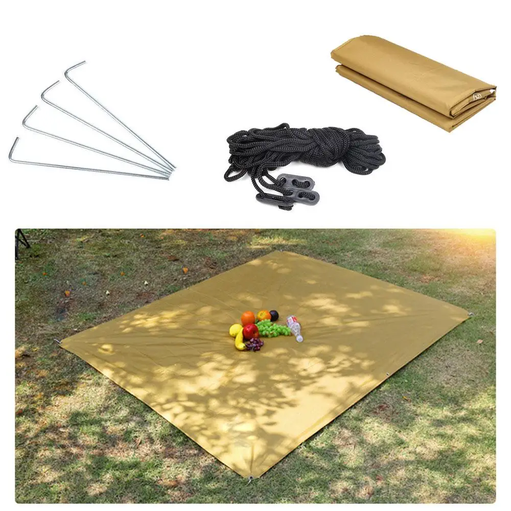 Фото Square 3-4 People Shade Canopy Gazebo Awning Durable Portable Camp Camping Cloth Moisture Proof Waterproof 190T Polyester №2