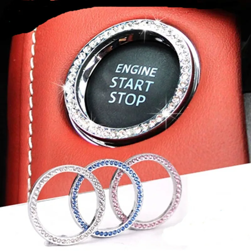 Стайлинг автомобиля алмазная Крышка зажигания переключателя декоративные