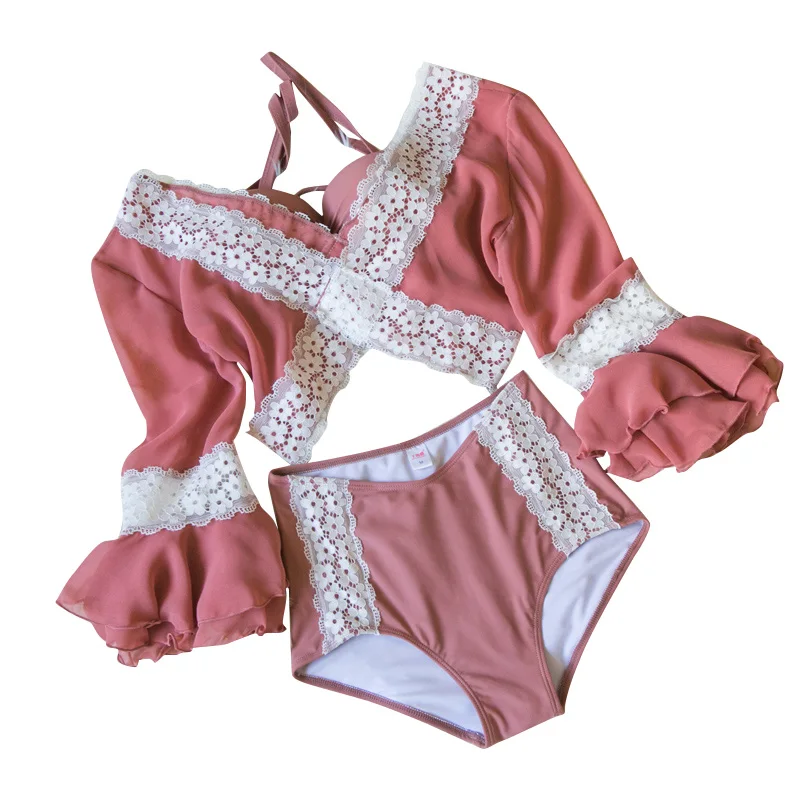 Комплект бикини розовый пуш ап 2020 сексуальный купальник женский высокая талия