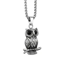 2022 new owl pendant fashion inlaid zircon hip hop personality necklace popular luxury all match mens party jewelry