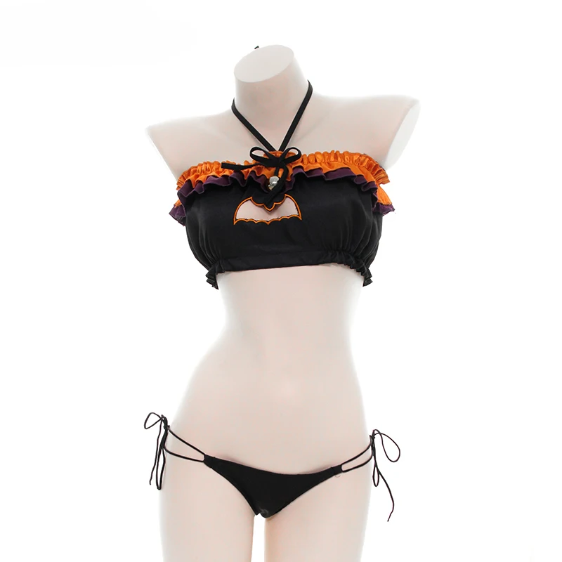 1set Creative Hollow Out Halloween Sleepwear Suit Nightwear Underwear Tops Shorts Cosplay Costume for Women Girl Gift | Женская одежда