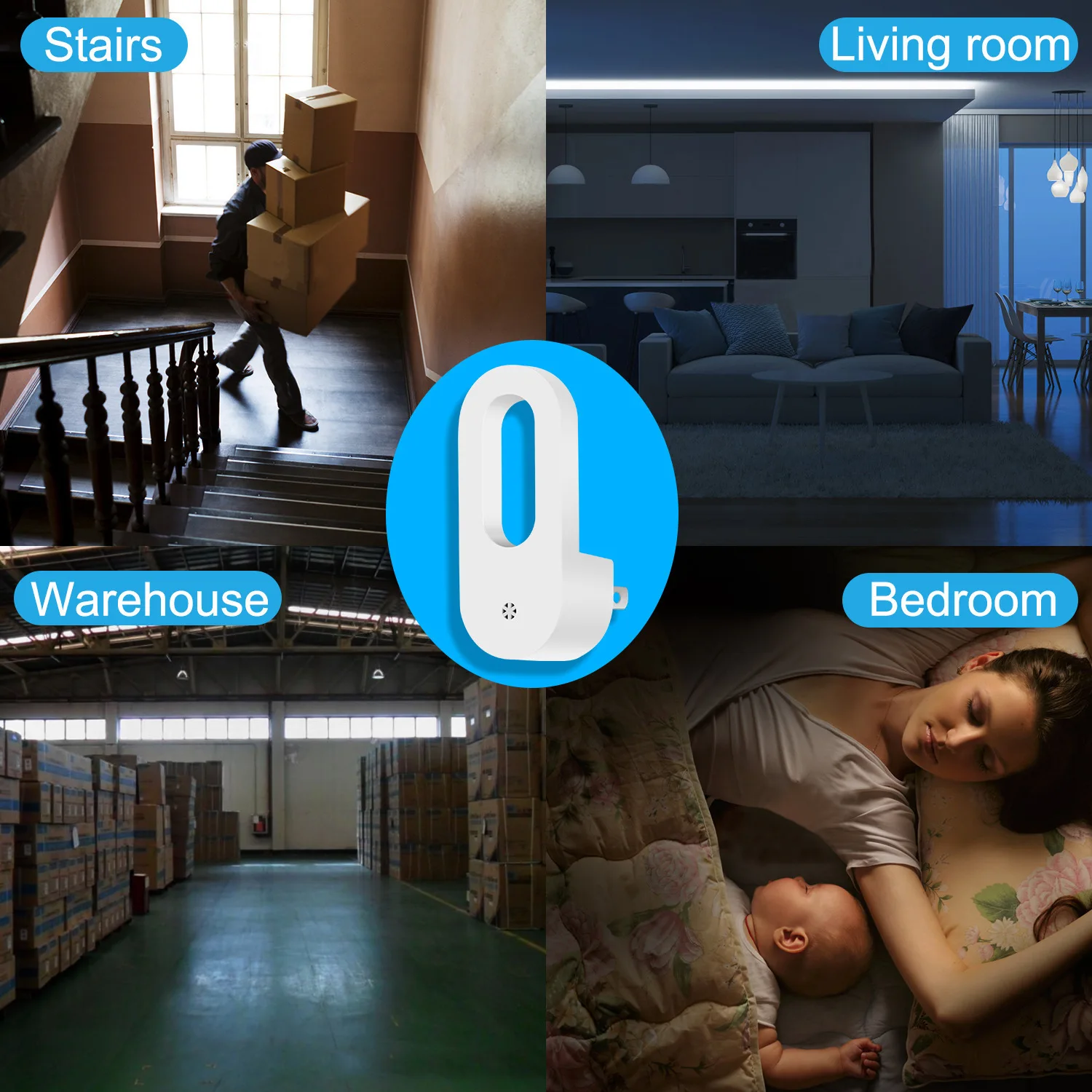 

LED Night Light Plug-in Sensor Bedroom Bathroom Kitchen Corridor Staircase Lighting Night Lamp