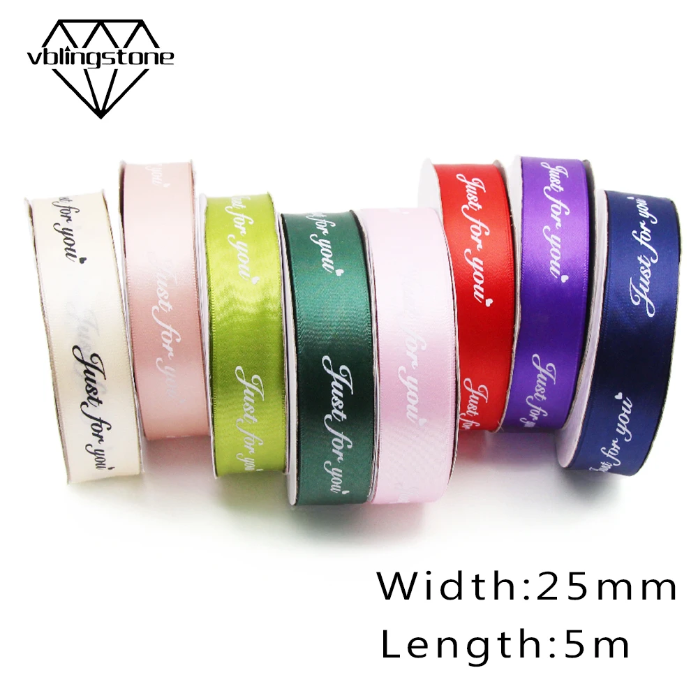 5 м/рулон 25 мм лента с принтом Just For You|Ленты для шитья| |