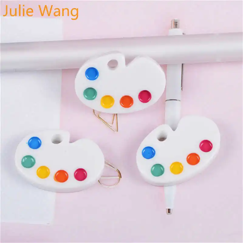 Julie Wang 20 шт. Палетка цветных подвесок из смолы подвеска с плоским основанием