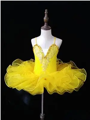 Yellow Балетное танцевальное платье для девочек, костюм белого лебедя, озеро, балетная пачка, детское балетное платье, детская балетная пачка - Цвет: Yellow