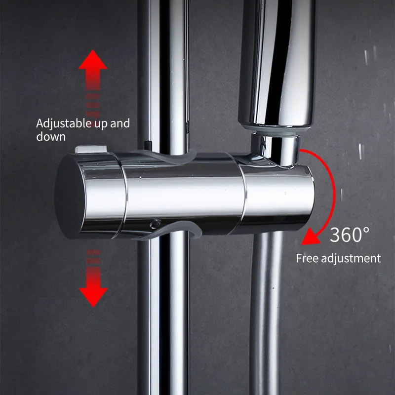 

JUSHFO Adjustable Rail Slider Shower Head Holder Lift Rod Support Bracket Sprinkler Head Mounting Brackets 1PC